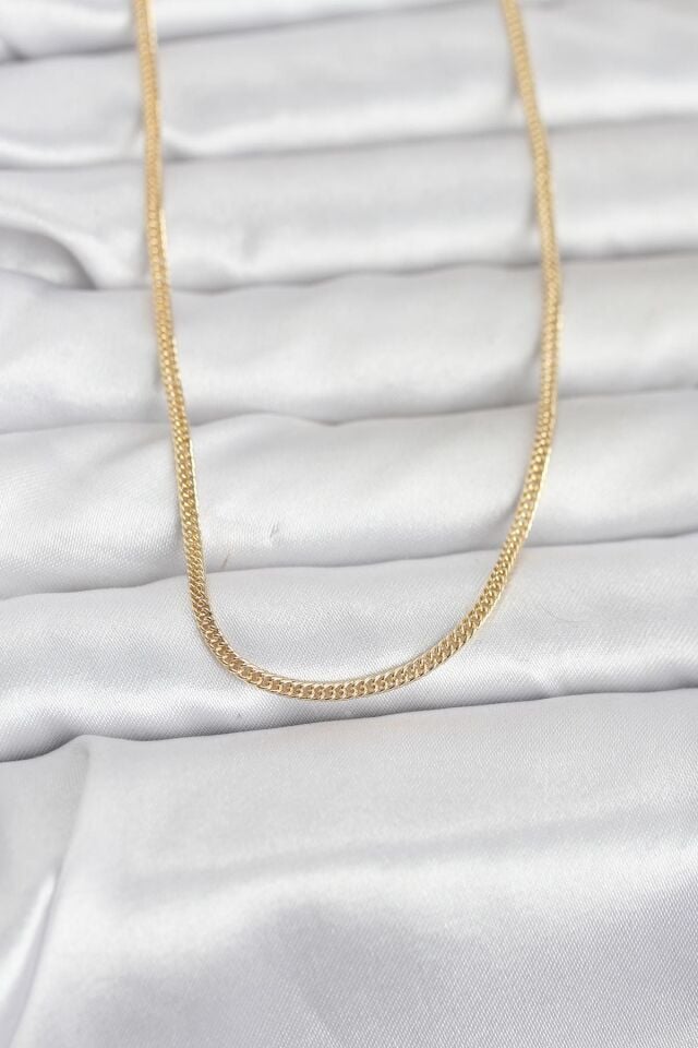 CM 14K Gold Renk Dolgun Zincir Model 60 cm Kadın Kolye