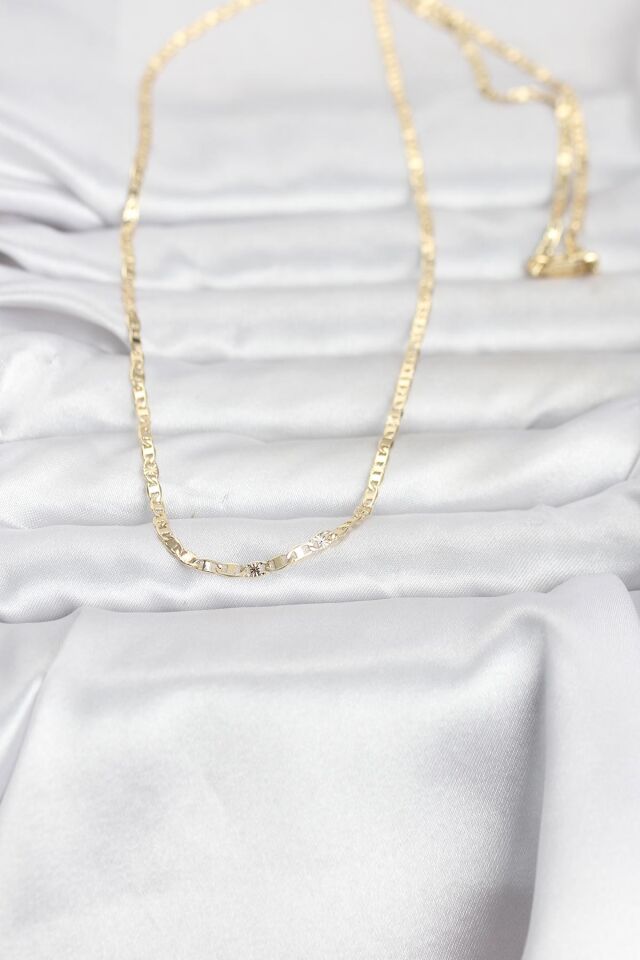 CM 14K Gold Renk Zincir Model 60 cm Kadın Kolye