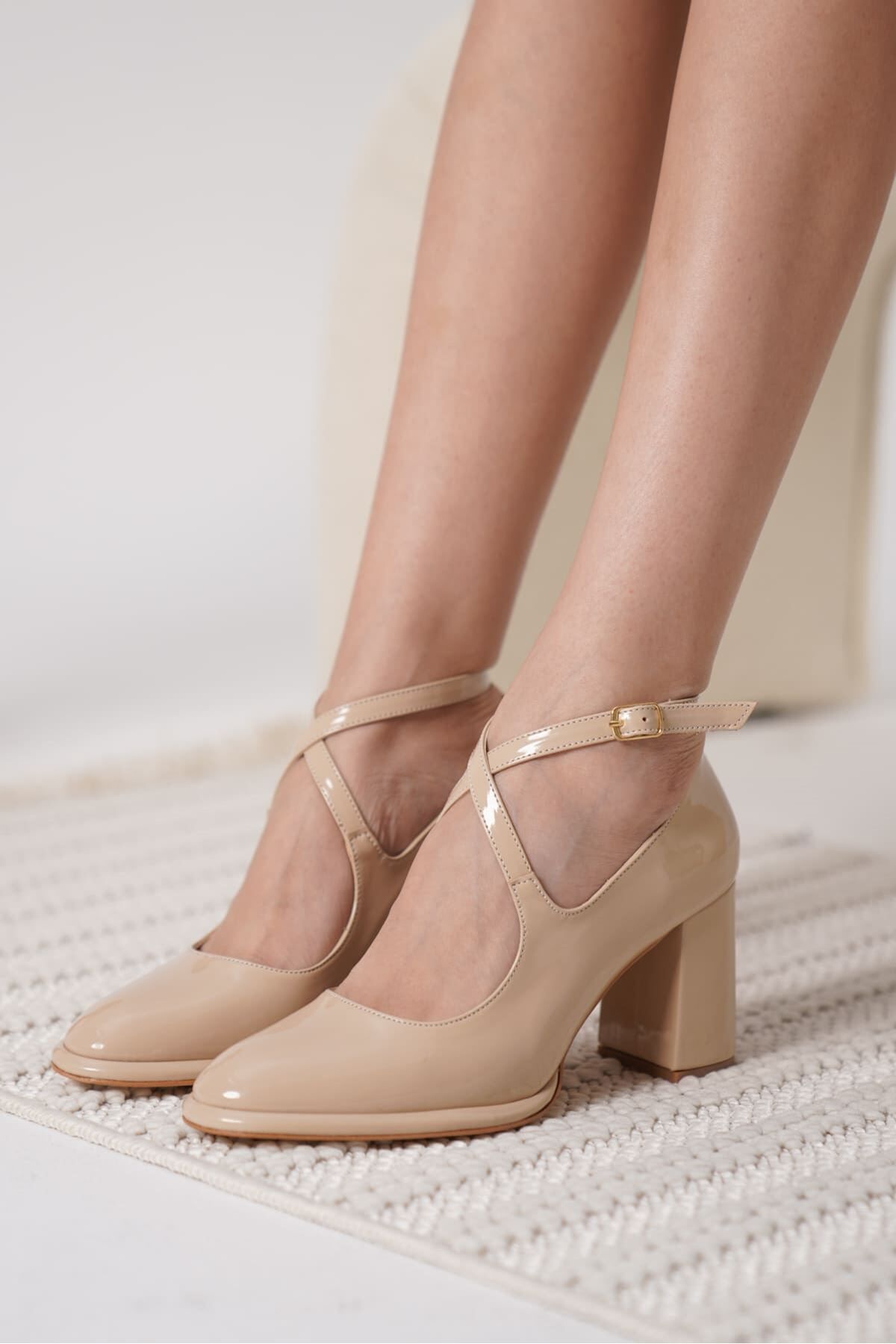 Nude Rugan Kadın Topuklu Ayakkabı TR18MS09B