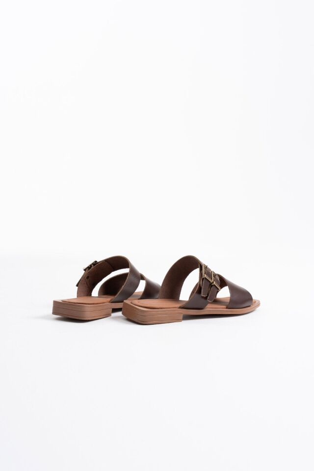 Acı Kahve Hakiki Deri Terlik TR31MY33D