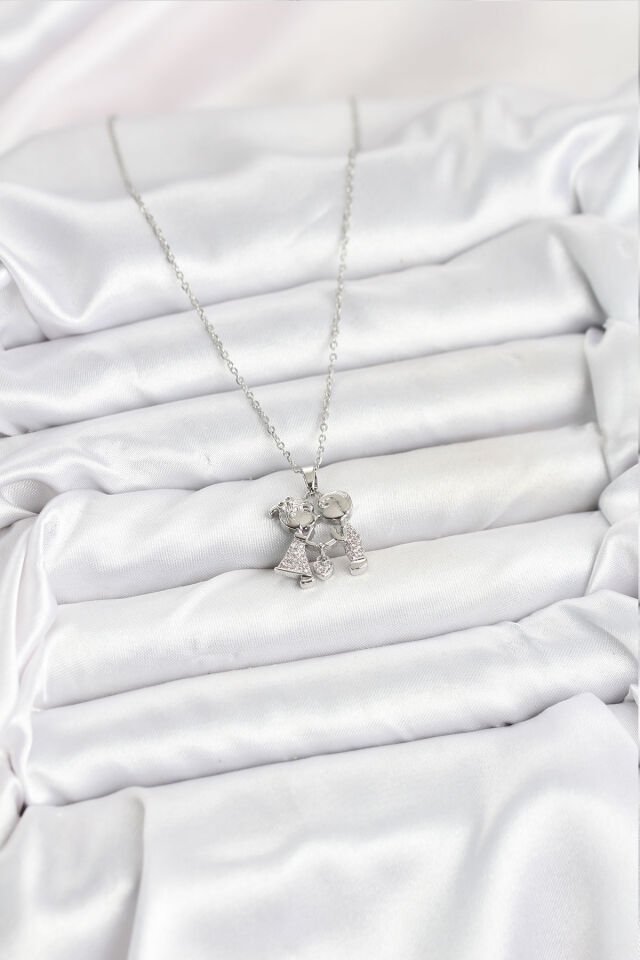 316L Çelik Zincir Gümüş Renk Erkek Kız Model Kadın Kolye