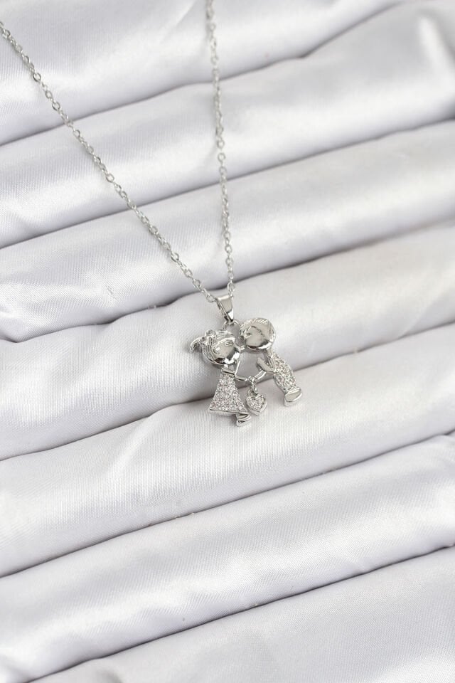 316L Çelik Zincir Gümüş Renk Erkek Kız Model Kadın Kolye