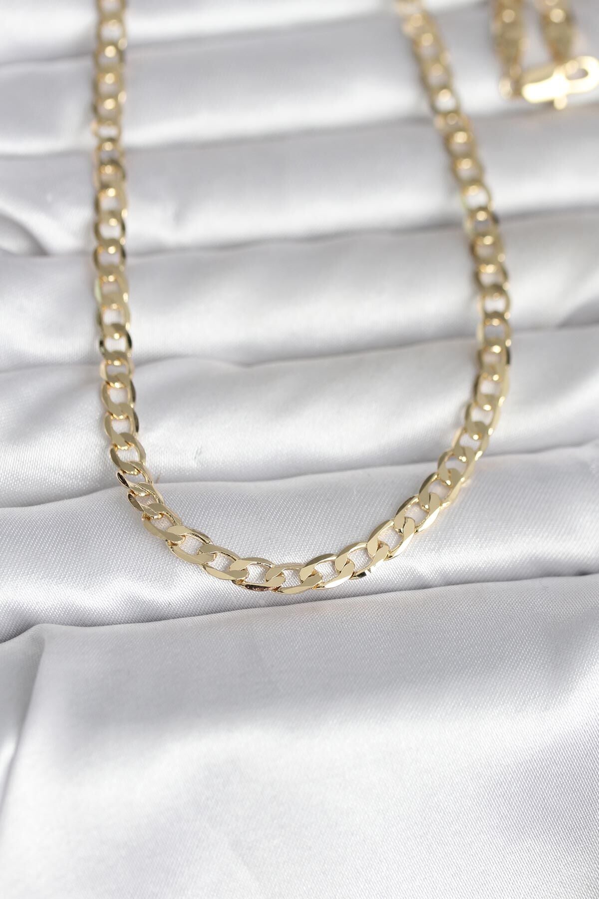 CM 14K Gold Renk Kalın Zincir Model 60 cm Kadın Kolye