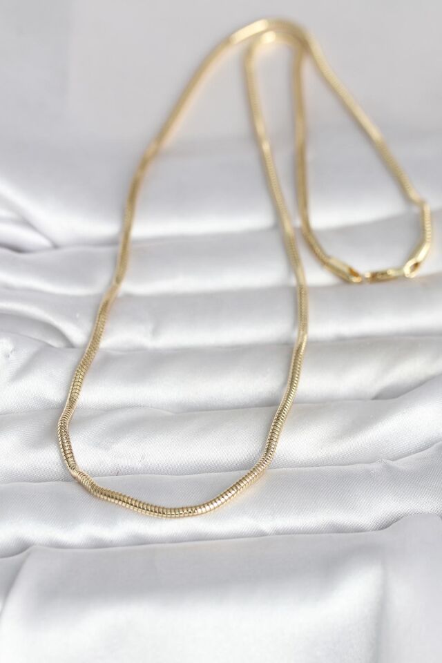 CM 14K Gold Renk Yılan Zincir Model 60 cm Kadın Kolye