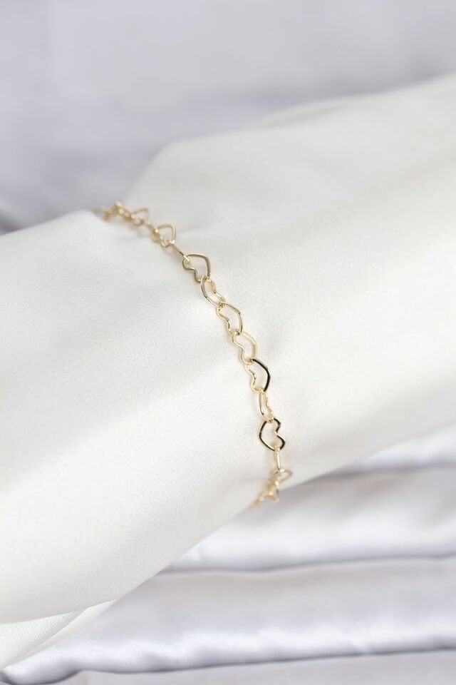 CM 14K Gold Renk Kalpli Zincir Model Kadın Bileklik