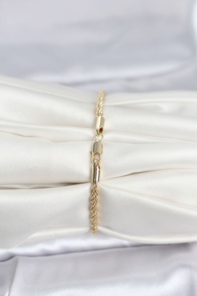 CM 14K Gold Renk Burgu Model Kadın Bileklik