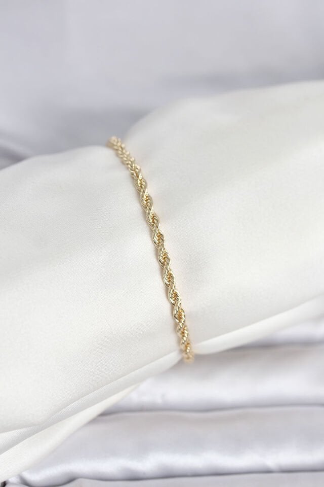 CM 14K Gold Renk Burgu Model Kadın Bileklik