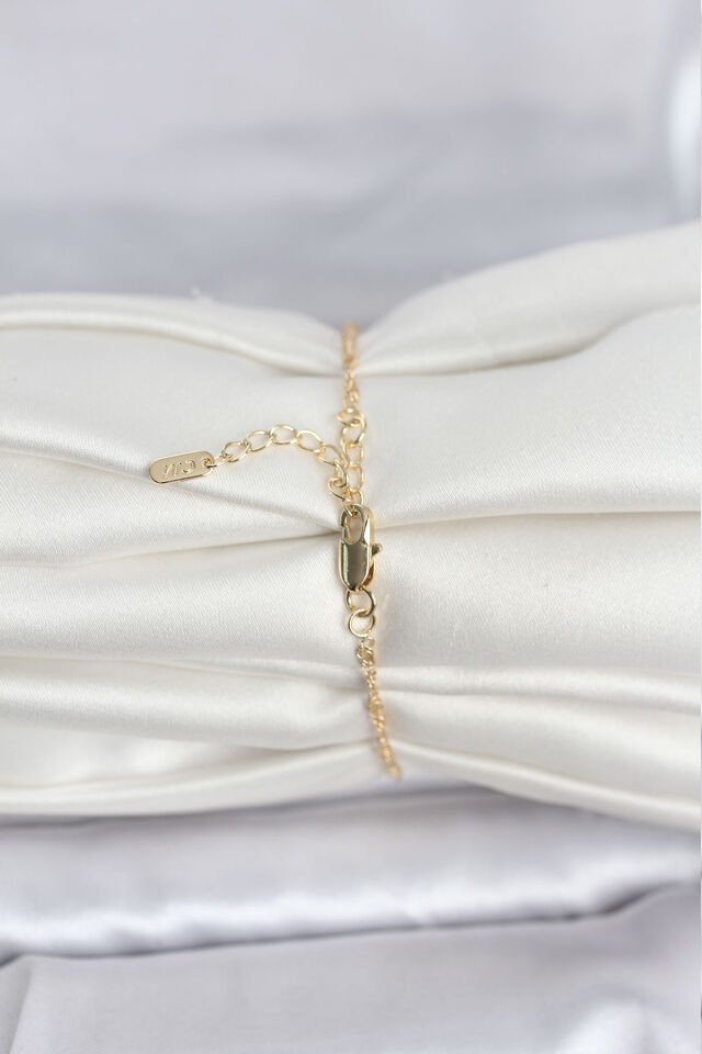 CM 14K Gold Renk Ezme Burgu Zincir Model Kadın Bileklik