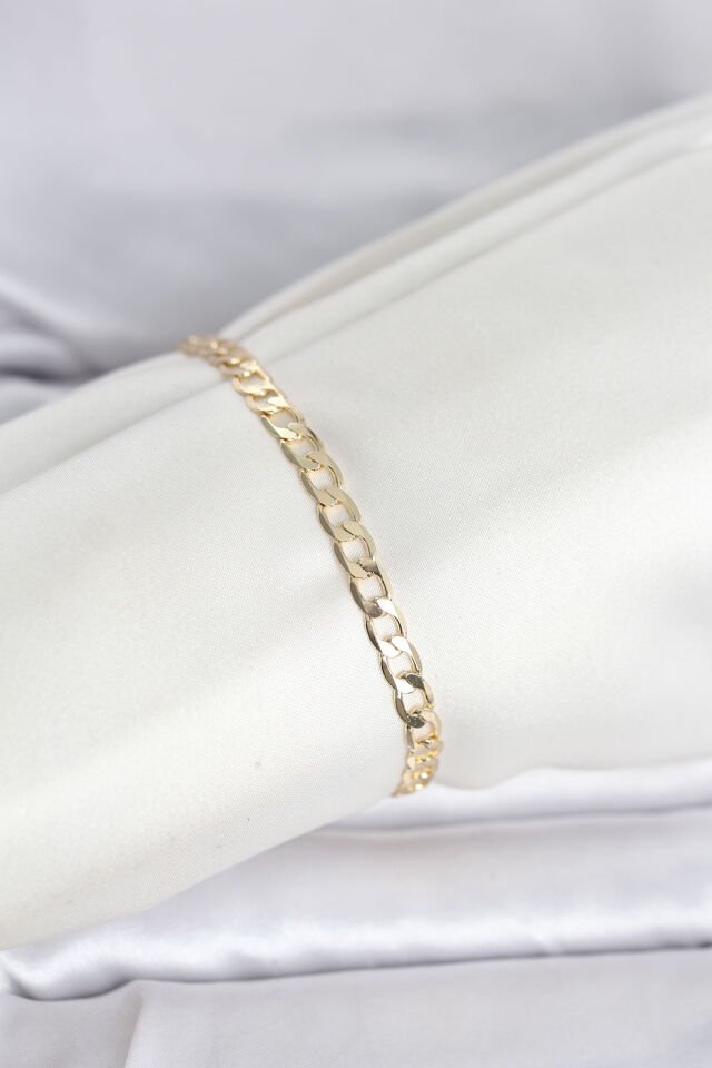 CM 14K Gold Renk Halka Zincir Model Kadın Bileklik