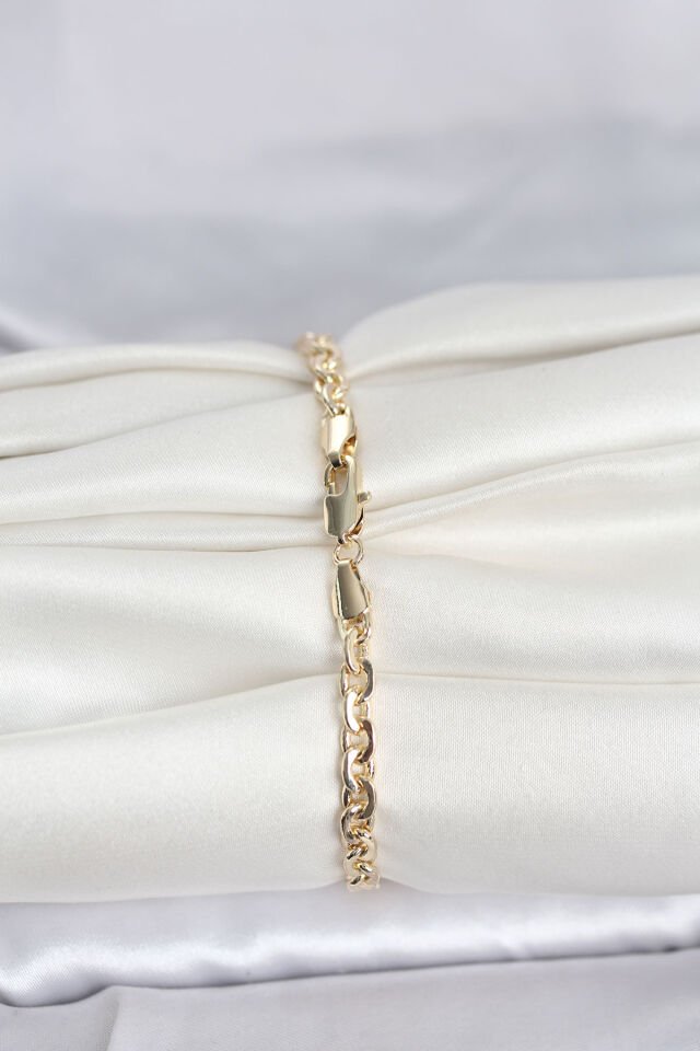 CM 14K Gold Renk Zincir Model Kadın Bileklik