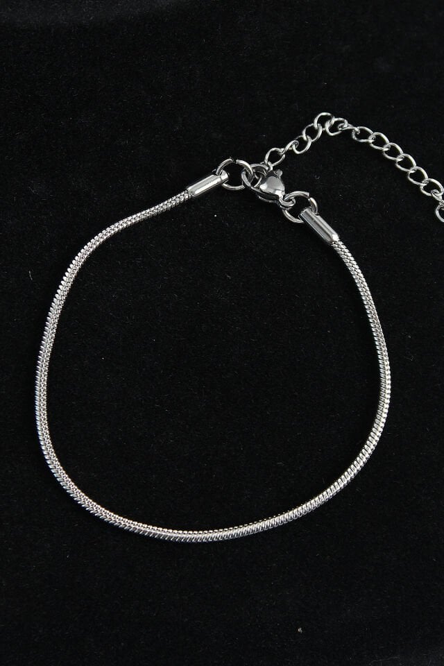 316L Çelik Oval İtalyan Model Gümüş Renk Erkek Bileklik