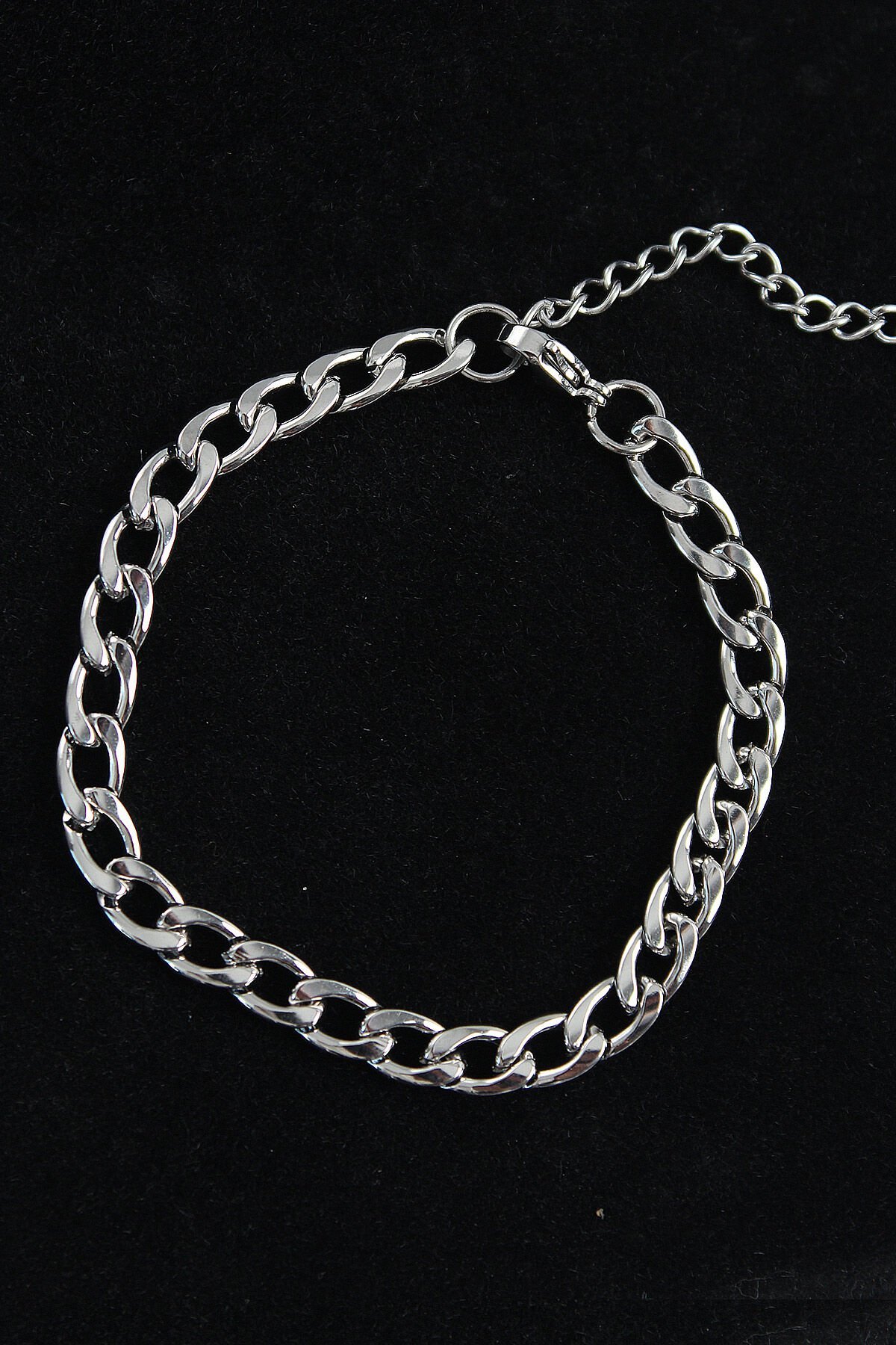 316L Çelik Kalın Klasik Model Gümüş Renk Erkek Bileklik