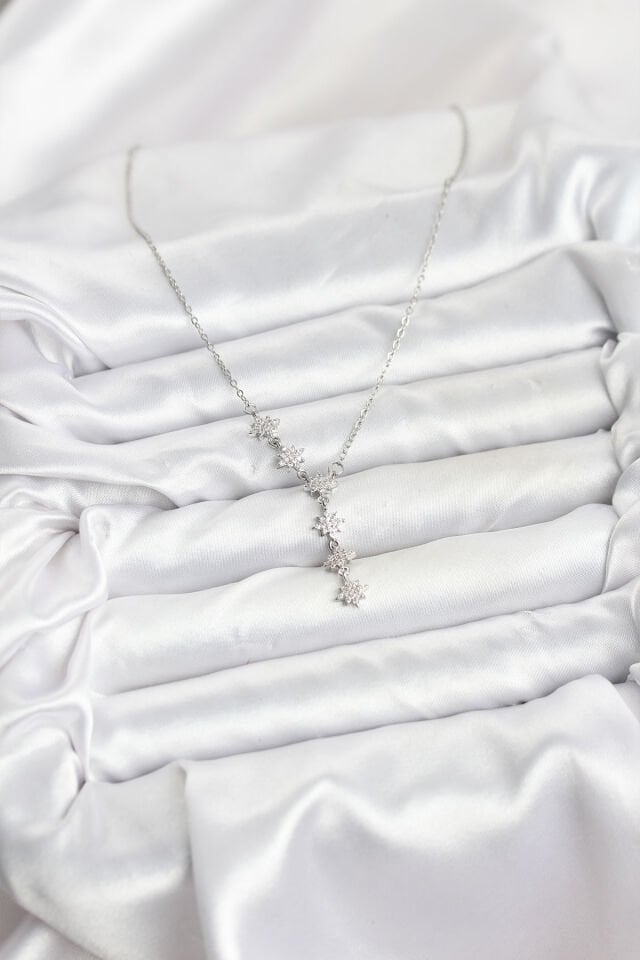 316L Çelik Zincir Gümüş Renk Kutup Yıldızı Model Kadın Kolye