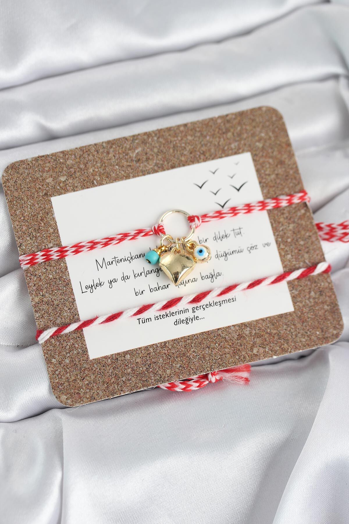 Marteniçka Bileklik 2'li Kalp ve Nazarlı Model