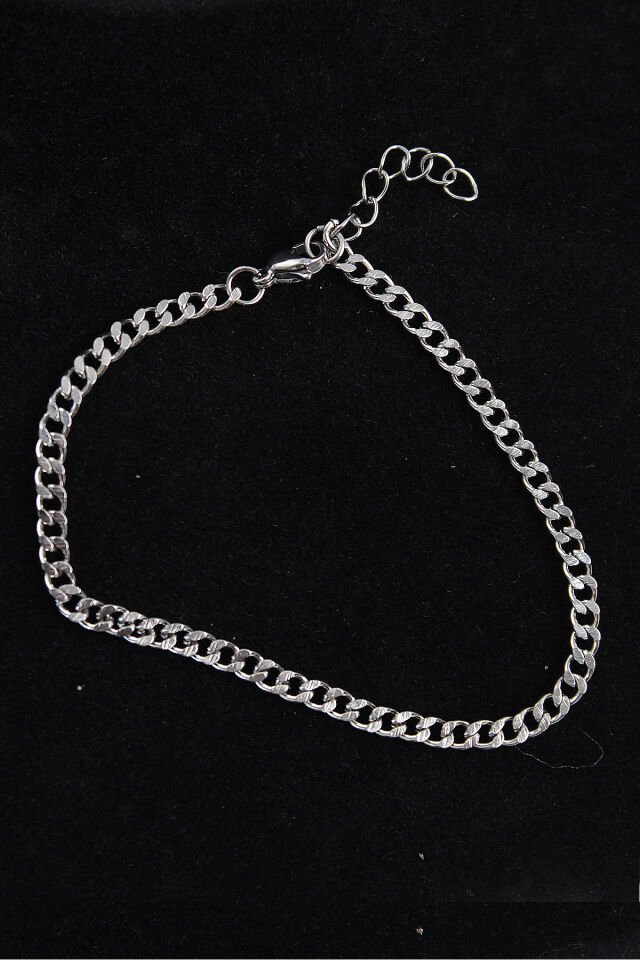 316L Çelik İnce Klasik Model Gümüş Renk Erkek Bileklik