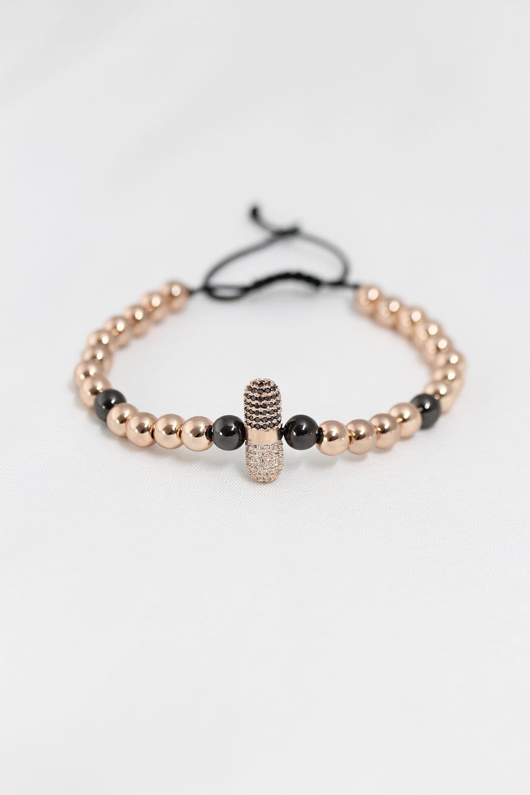 Rose Renk Çelik Zirkon Objeli Asansörlü Bileklik