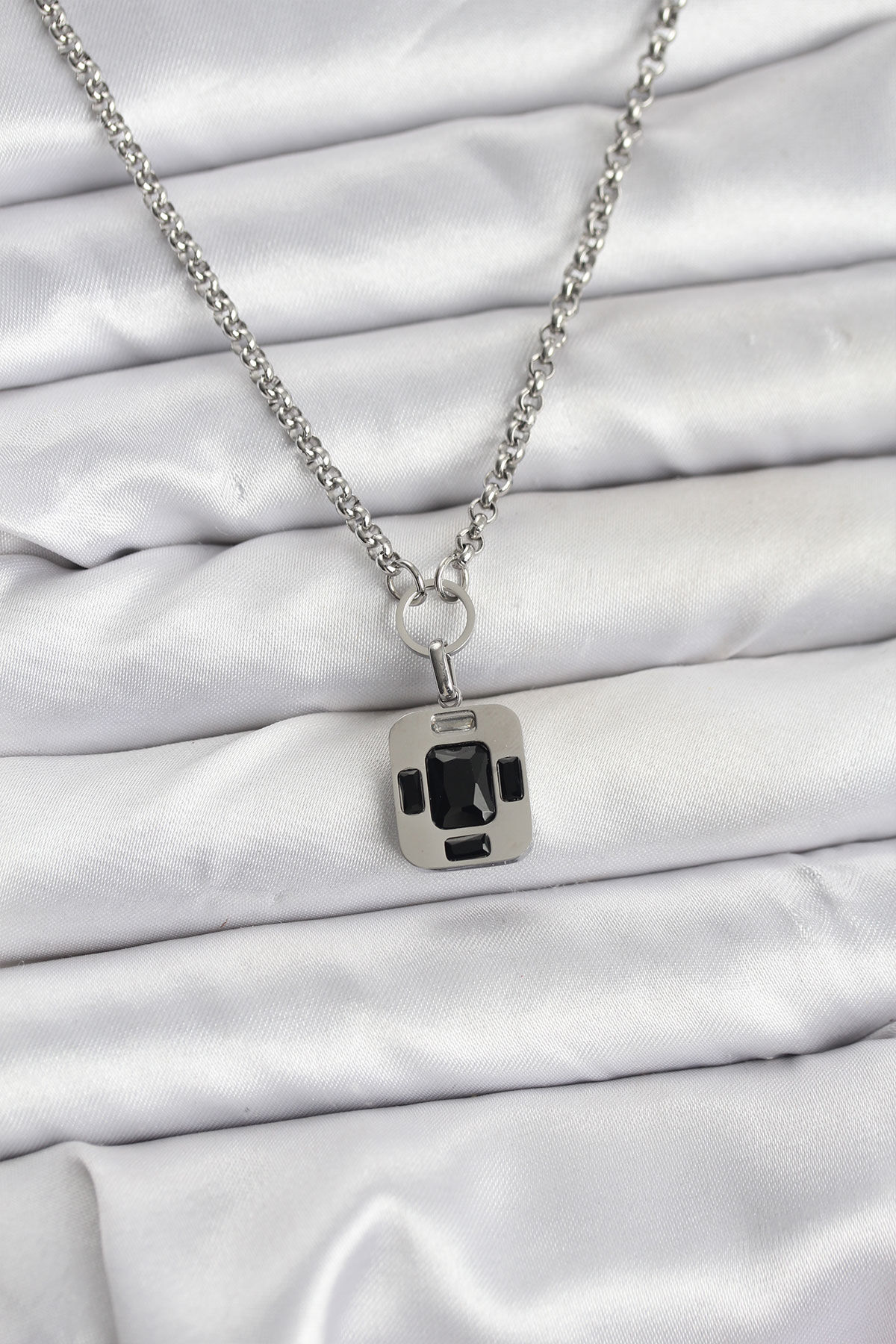 316L Çelik Zincir Gümüş Renk Vintage Model Kadın Kolye