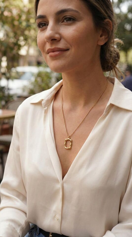 316L Çelik Zincir Gold Renk Model Kadın Kolye