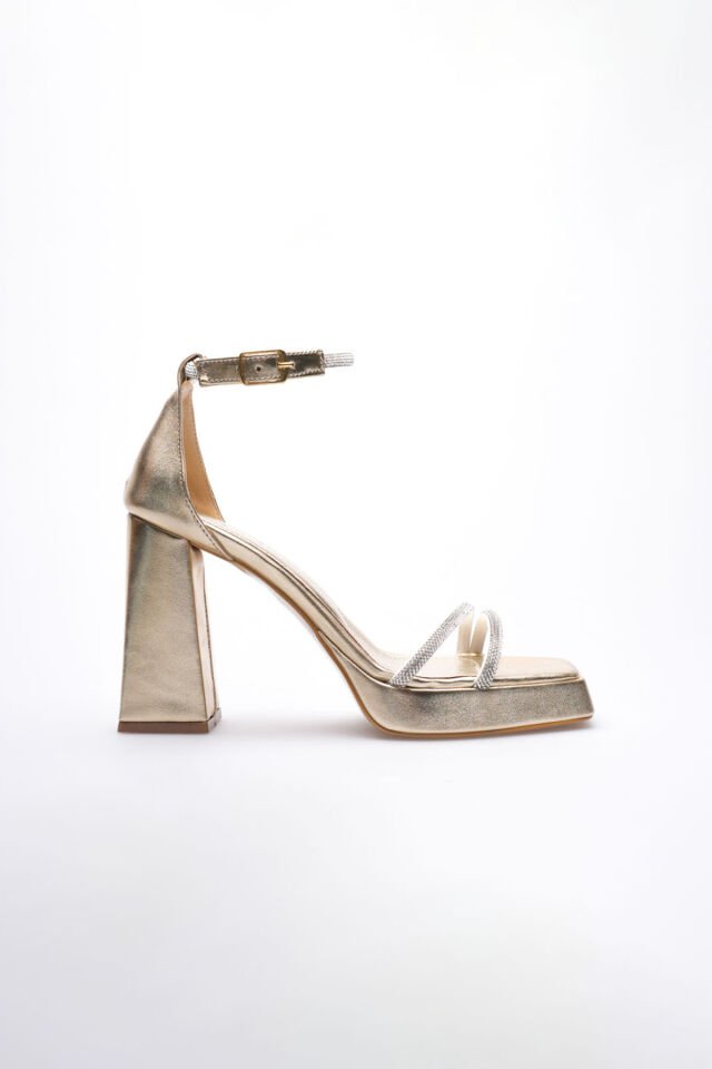 Kadın Altın Topuklu Sandalet TR12MY01F