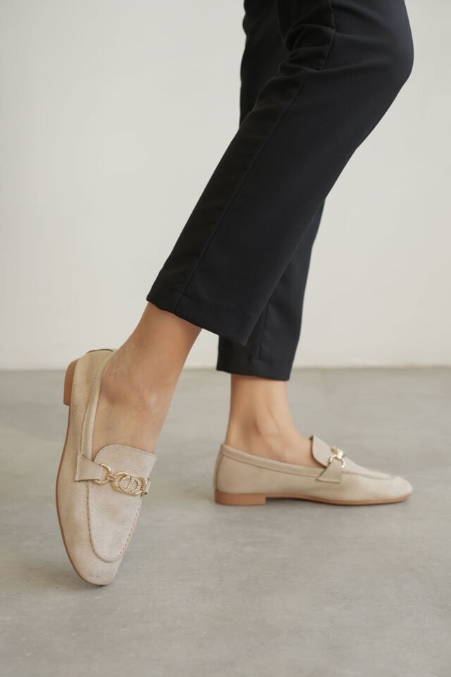 Kadın Süet Bej Günlük Ayakkabı TR27MS01B