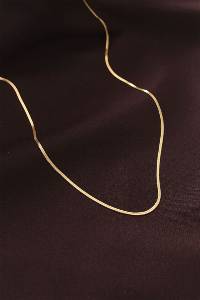 Çelik Gold Renk 60 cm İnce İtalyan Zincir Kolye