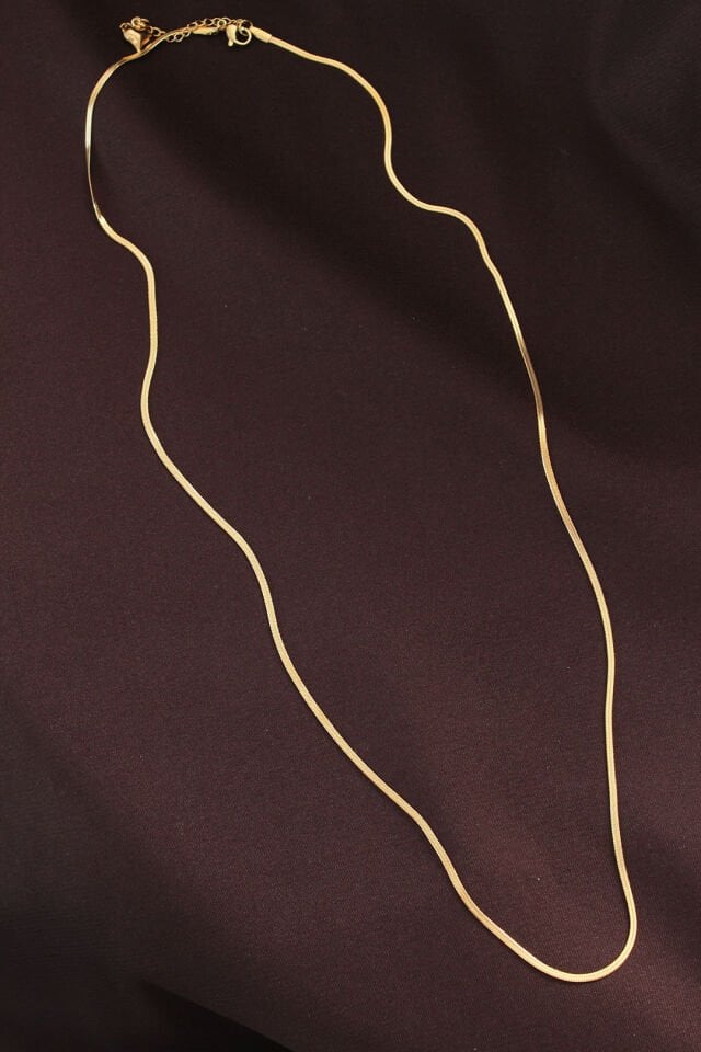 Çelik Gold Renk 60 cm İnce İtalyan Zincir Kolye