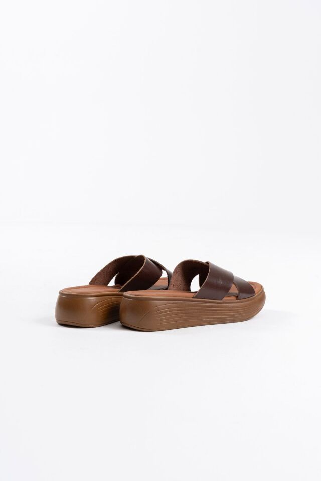 Acı Kahve Hakiki Deri Terlik TR31MY54L