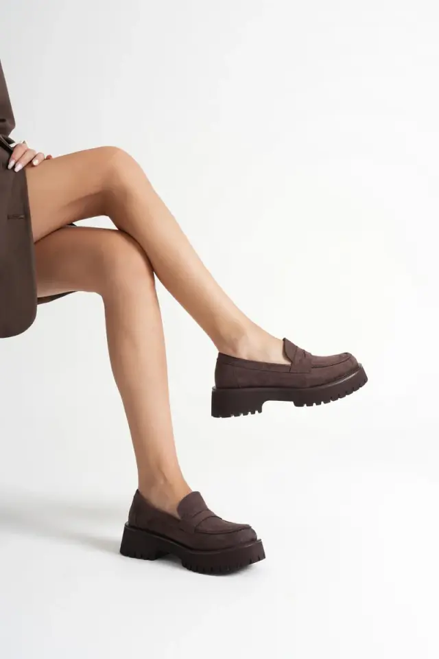 Kadın Günlük Süet Acı Kahve Ayakkabı TR10MS02E