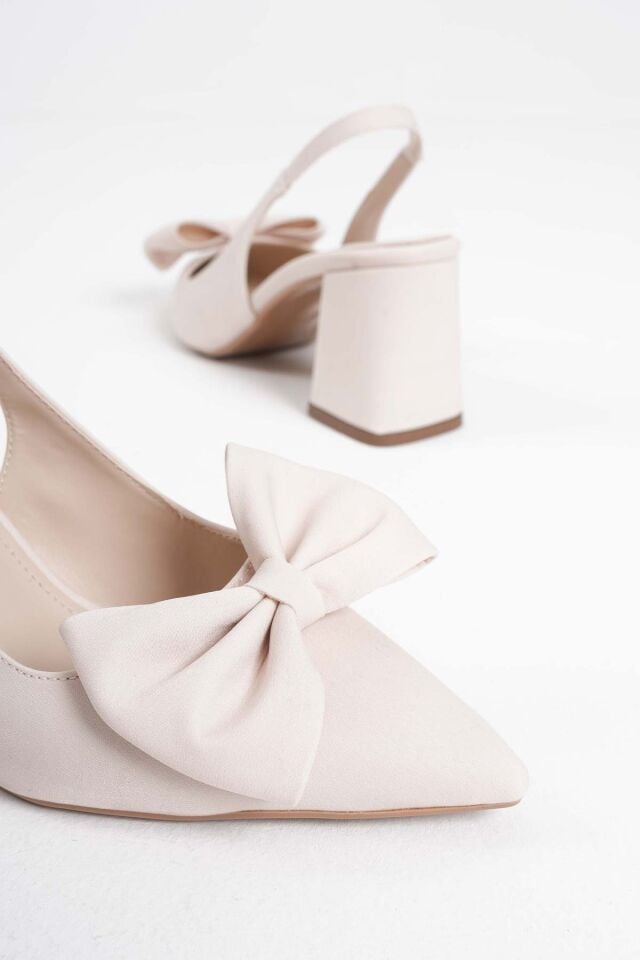 Bej Kadın Topuklu Ayakkabı TR08MS15B