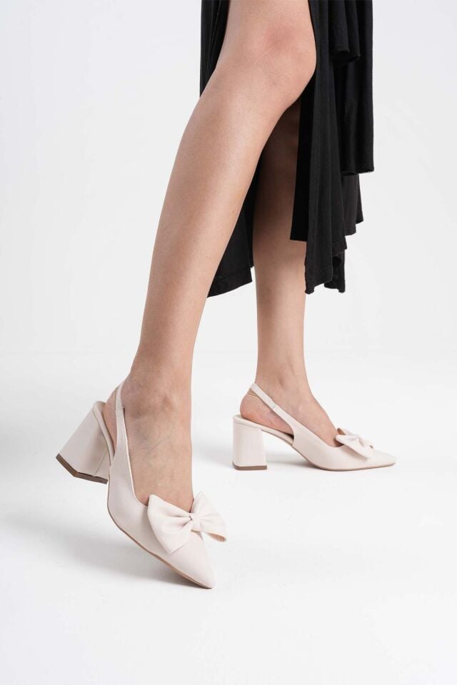 Bej Kadın Topuklu Ayakkabı TR08MS15B