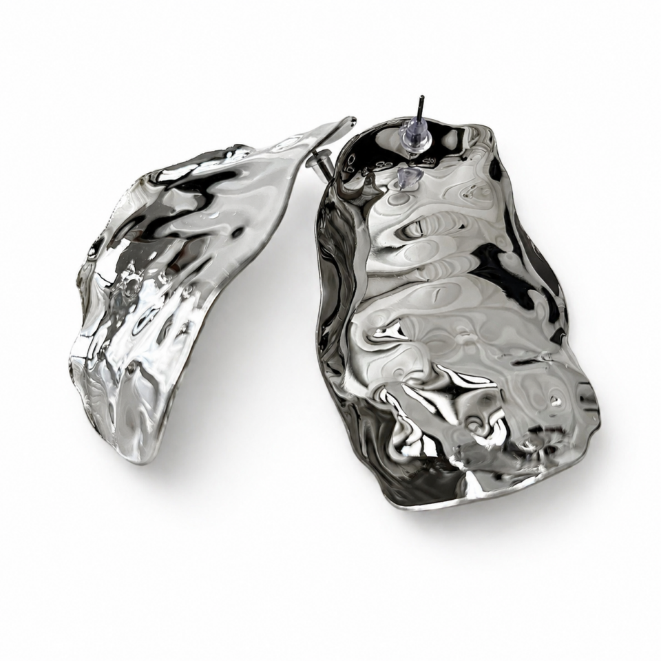 Parla Molten Silver Küpe