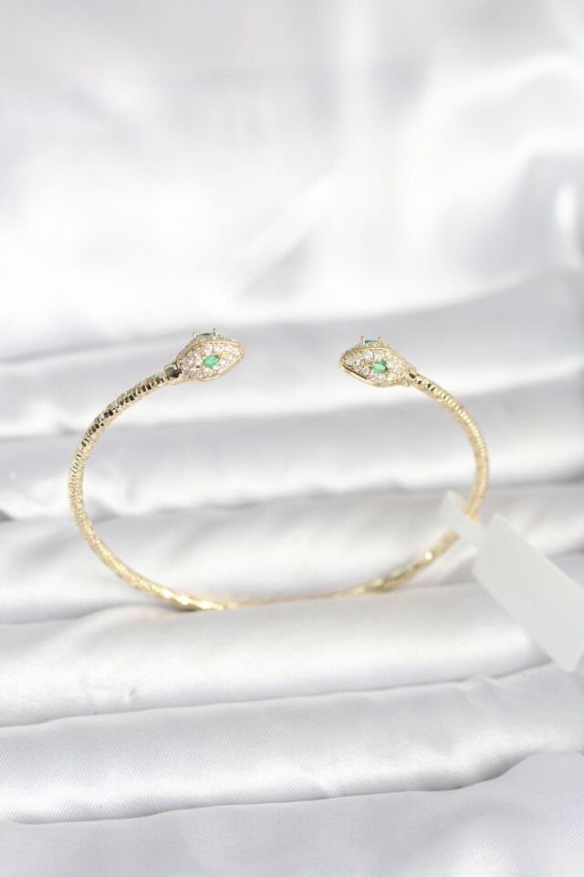 Pirinç Gold Renk Yılan Model Bileklik