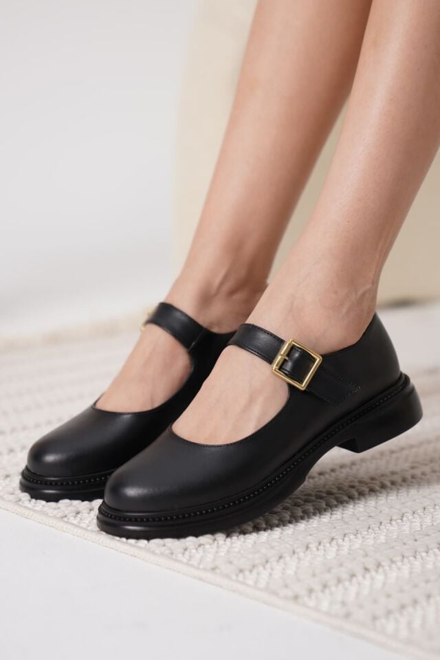 Siyah Gunluk Mary Jane Ayakkabı TR09MS01D