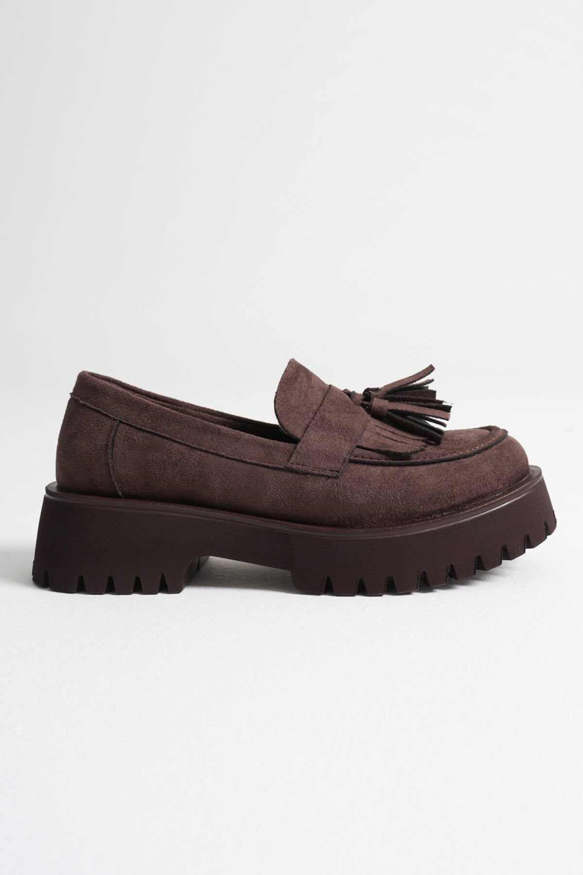 Kadın Günlük Acı Kahve Süet Loafer Ayakkabı TR10MS03E
