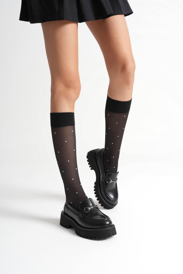 Toka Detaylı Siyah Günlük Loafer Ayakkabı TR10MS04A