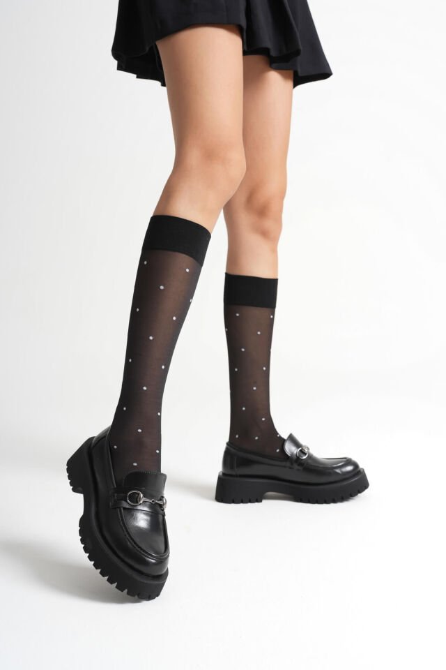 Toka Detaylı Siyah Günlük Loafer Ayakkabı TR10MS04A