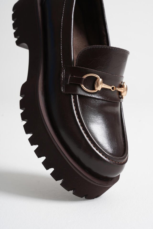 Toka Detaylı Acı Kahve Günlük Loafer Ayakkabı TR10MS04B