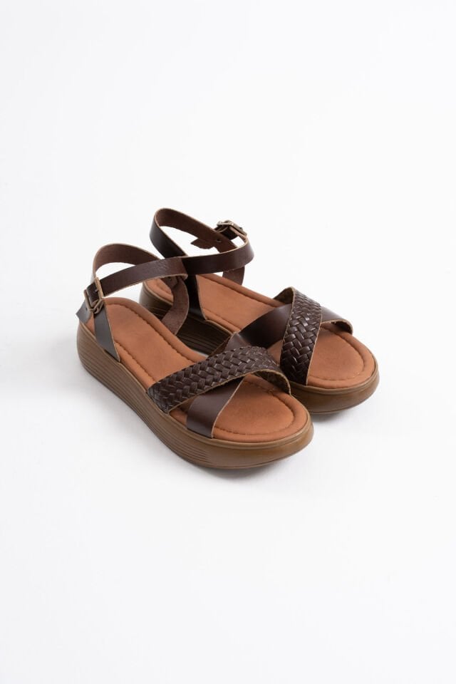 Acı Kahve Hakiki Deri Sandalet TR31MY58K