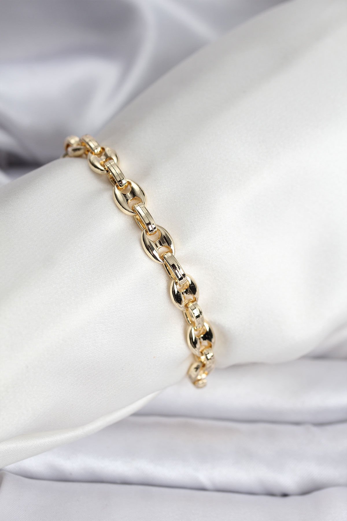 14K Gold Renk Kaplama Kahve Çekirdeği Model CM Kadın Bileklik