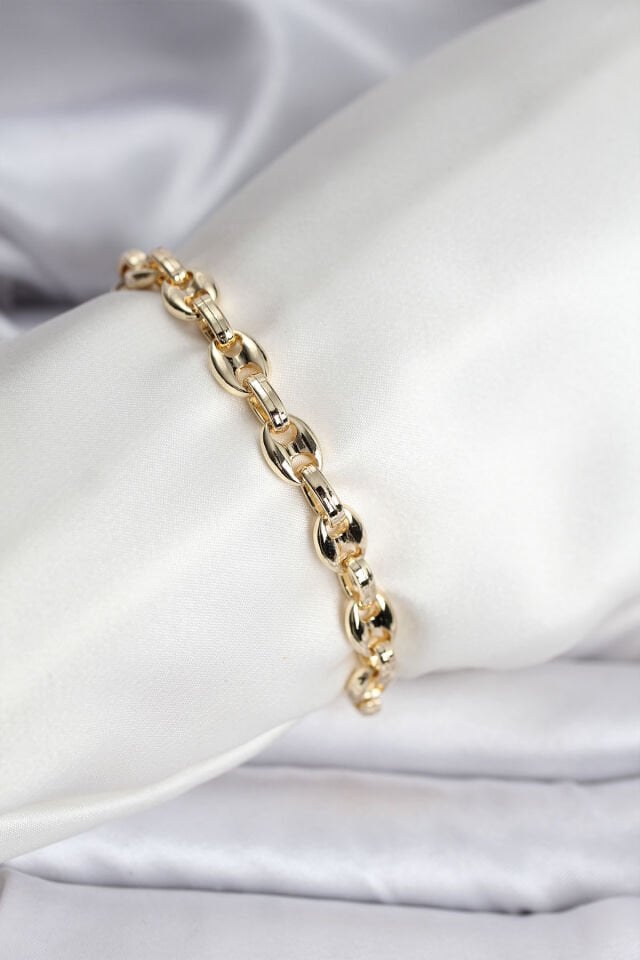 14K Gold Renk Kaplama Kahve Çekirdeği Model CM Kadın Bileklik