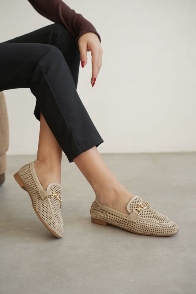 Kadın Süet Bej Günlük Ayakkabı TR27MS02B