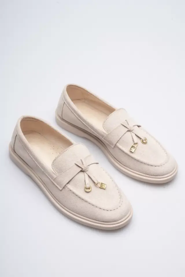 Kadın Bej Günlük Süet Ayakkabı TR27MS10B