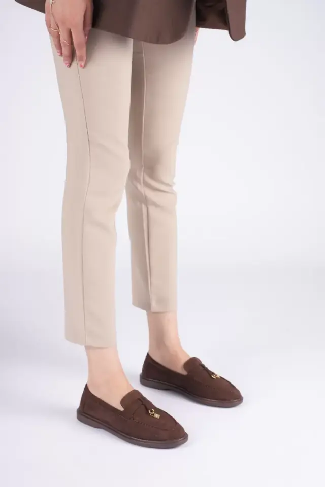 Kadın Acı Kahve Günlük Süet Ayakkabı TR27MS10D