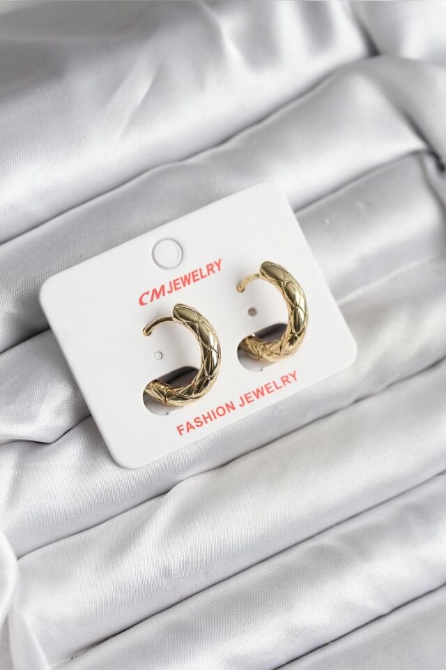 14K Gold Renk Kaplama CM Kadın Küpe