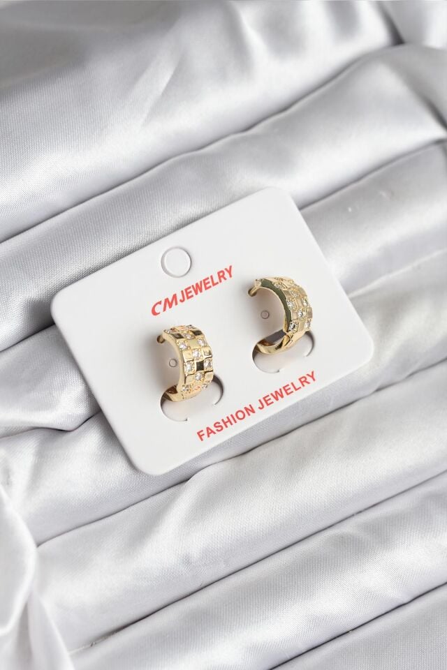 14K Gold Renk Kaplama CM Kadın Küpe