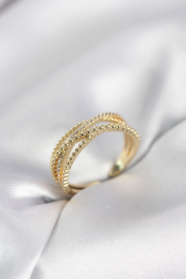 Gold Renk Sarmal Model Kadın Yüzük
