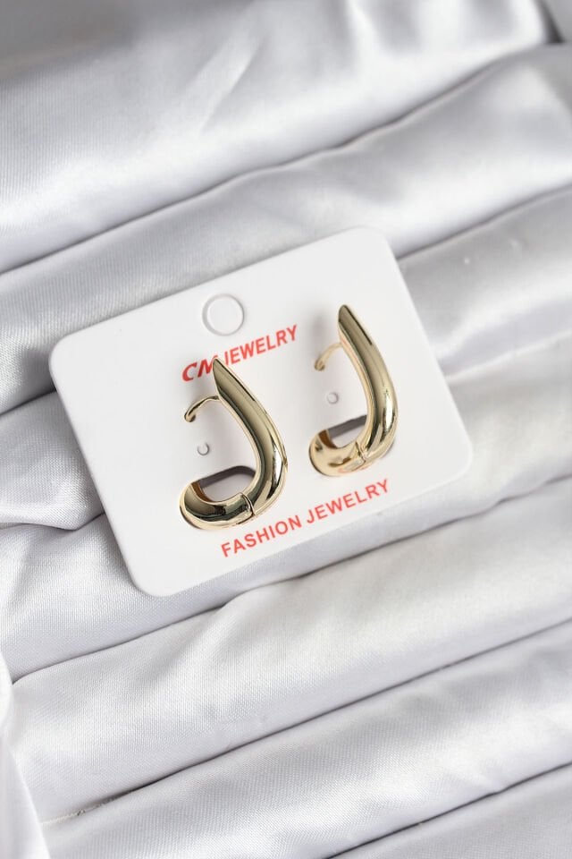 14K Gold Renk Kaplama CM Kadın Küpe