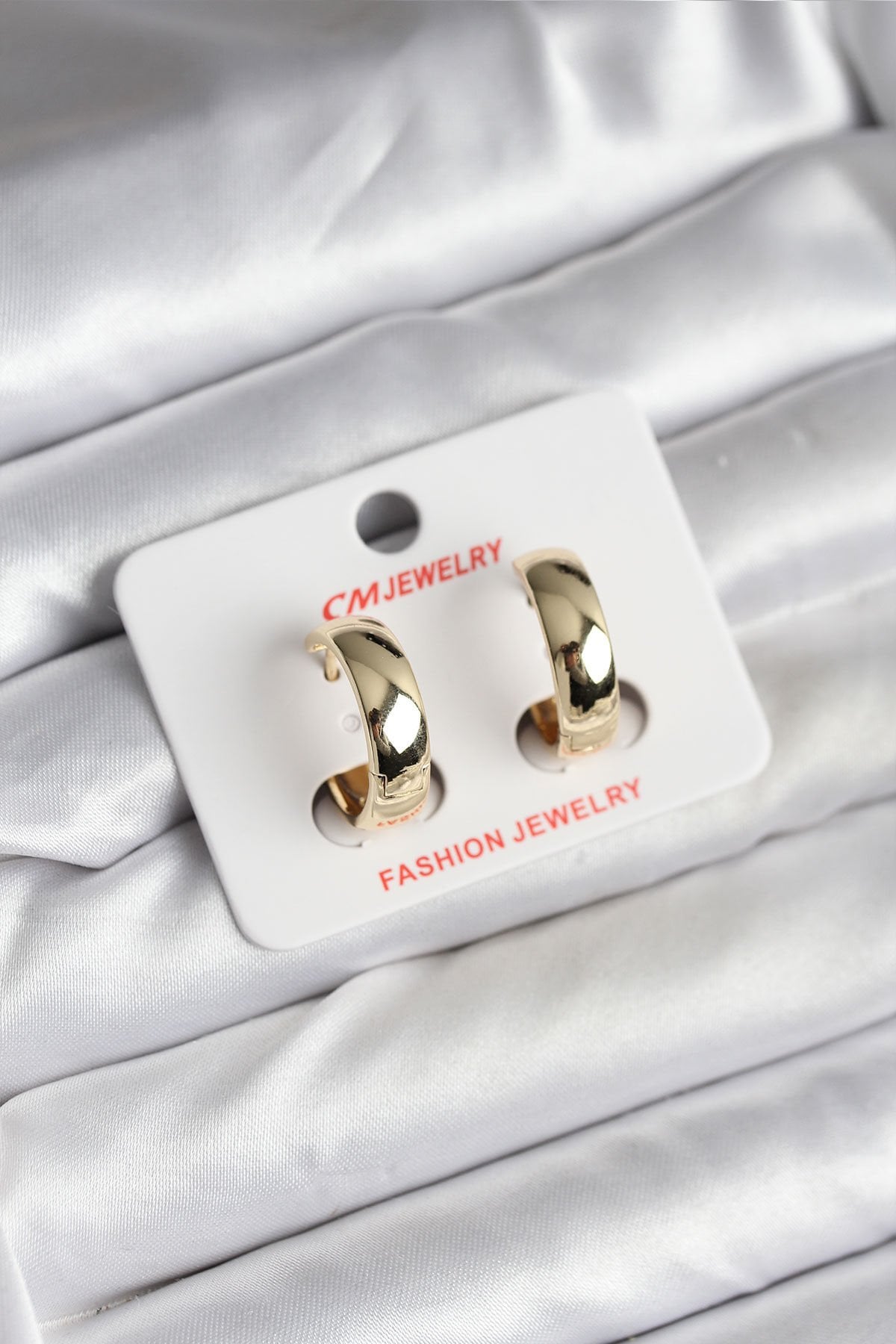 14K Gold Renk Kaplama Halka CM Kadın Küpe