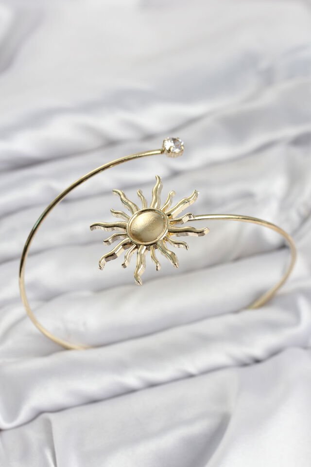 Pazu Bileklik Gold Renk Pirinç Güneş Model