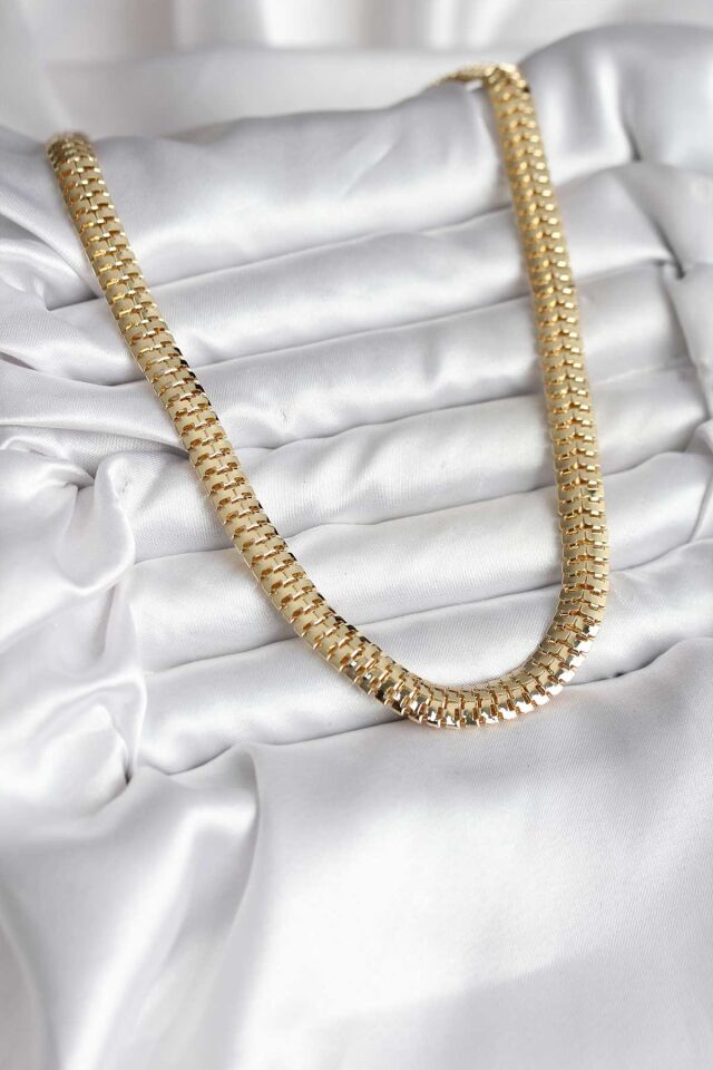 14K Gold Renk Kaplama Zincir Modelli CM Kadın Kolye